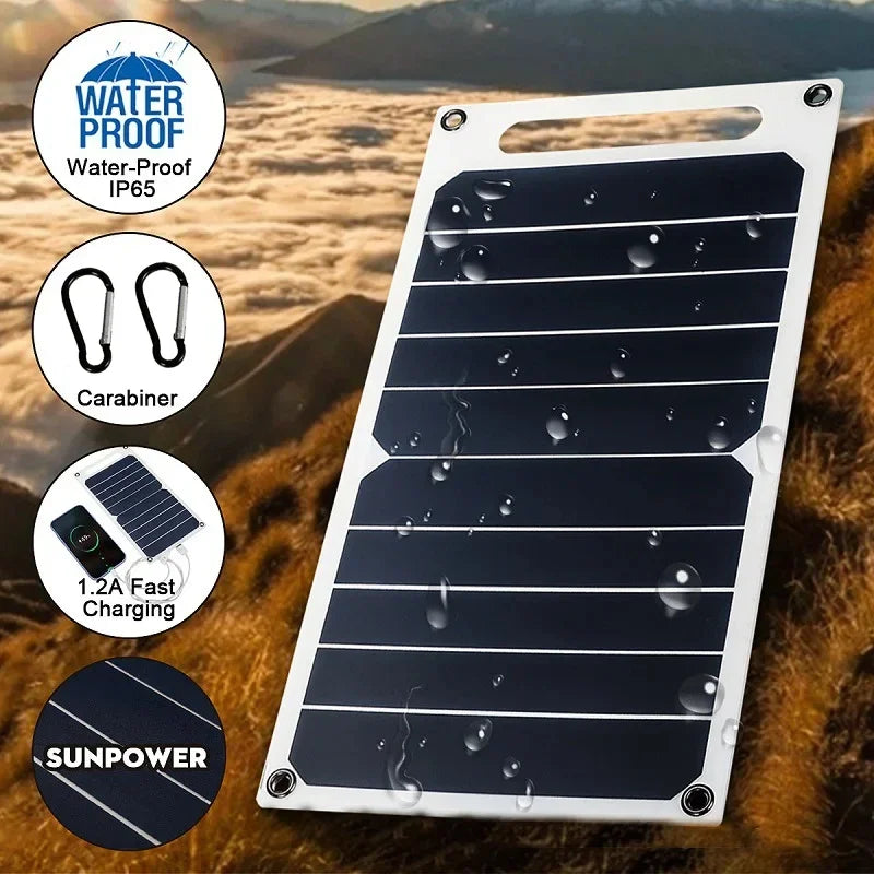 Solar Panel With USB Waterproof Camping Portable Battery - My Store