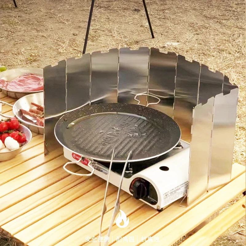 Foldable Gas Stove Windshield For Outdoor Camping - My Store